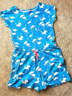 Boden Girls Flamingo Print Romper